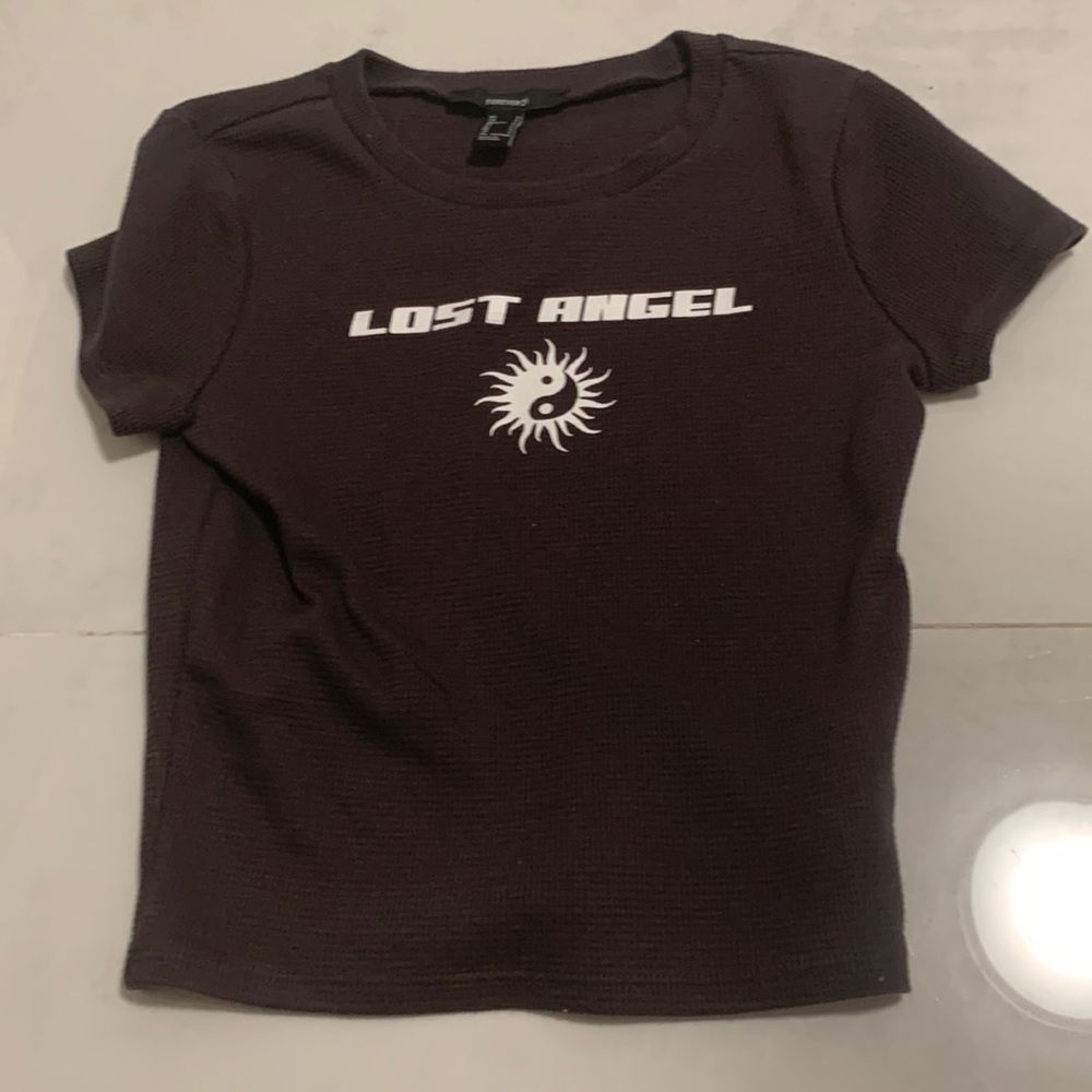 Lost Angel Black Top Yin Yang Sun Design